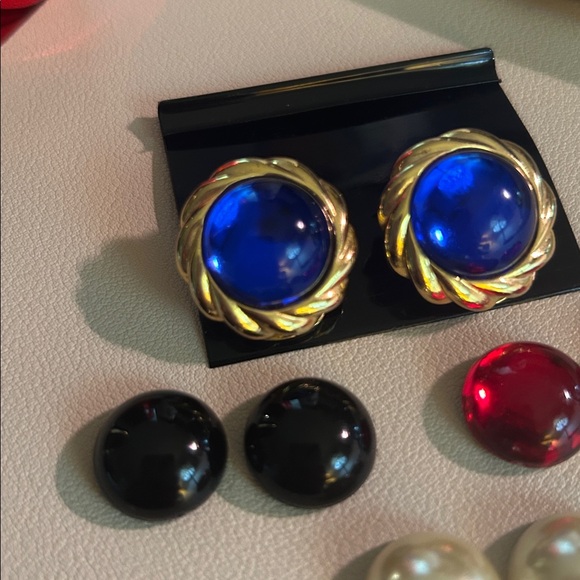 Vintage KJL Kenneth Jay Lane Interchangeable Clip On Earrings - Picture 13 of 15